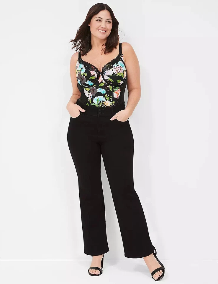 Sujetador Lane Bryant CACIQUE Negro FLORAL Corsé Bustier SeXy Talla 44D 40DDD 42DD NUEVO CON ETIQUETAS Foto 4 de 4