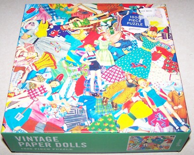 Galison Vintage Paper Dolls  Jigsaw Puzzle 1000 pcs 27  x 20  Complete w/ Poster