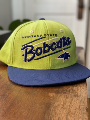 Vintage Lime Green Montana State Bobcats Snapback… - image 1