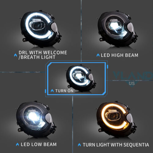 VLAND LED Headlights For Mini Cooper R55 R56 R57 R58 R59 2007-2013 Front Lamps - Picture 2 of 11