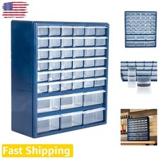 Plastic Storage Drawers - 42 Bins Organizer - Desktop or Wall Mount Container