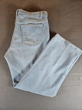 Levis 517 Denim Jeans Mens 38x32 Blue Denim Red Batwing Made In USA Pants Cowboy