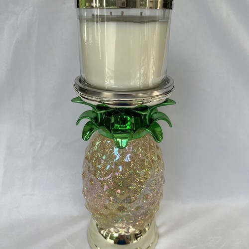 Bath & body Works Pineapple Water Globe 3 Wick Candle Holder Lights Up