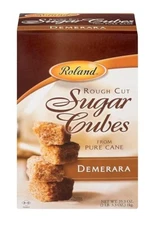 Roland Foods Demerara Rough Cut Brown Sugar Cubes, Sugar in the Raw, 35.2 Oz