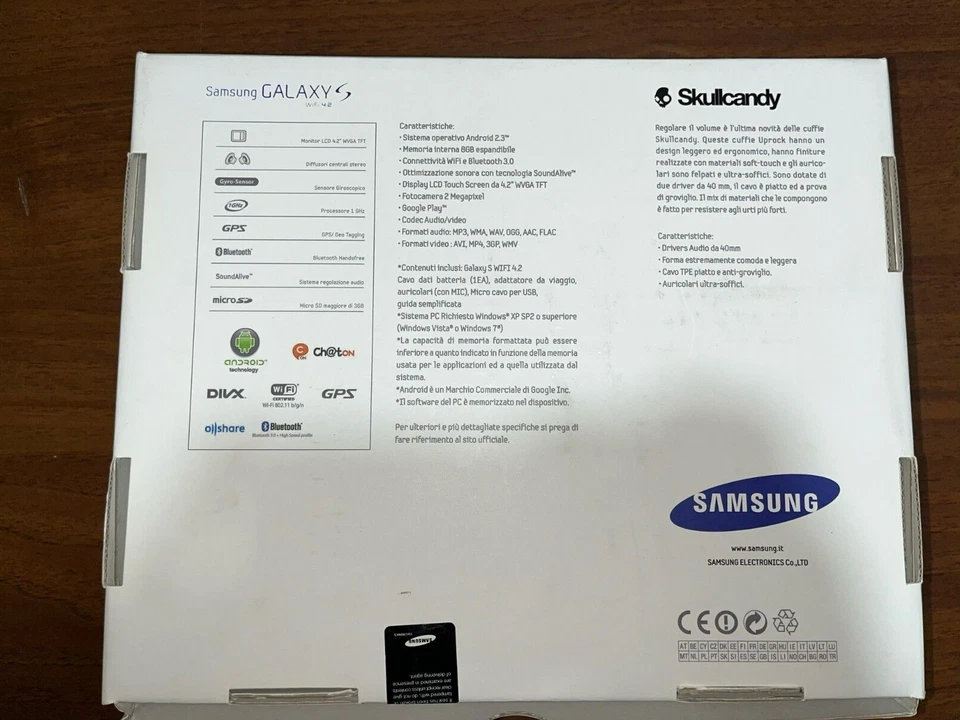 Samsung Galaxy S (1th Gen.) Aperto ma nuovo, mai usato o acceso, WIFI,con cuffie - Immagine 3 di 4