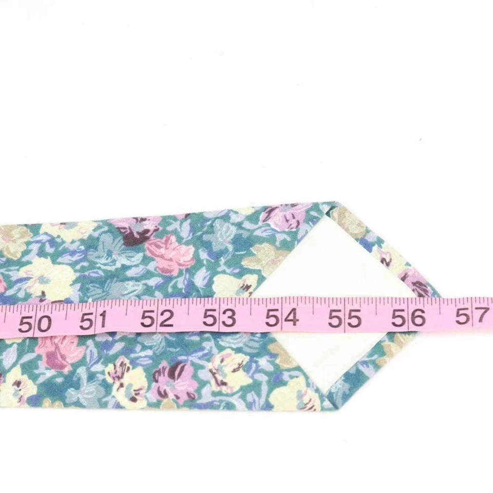 Corbata para hombre Boston Traders azul blanco floral 100 % algodón 56,5 x 4 Foto 4 de 4