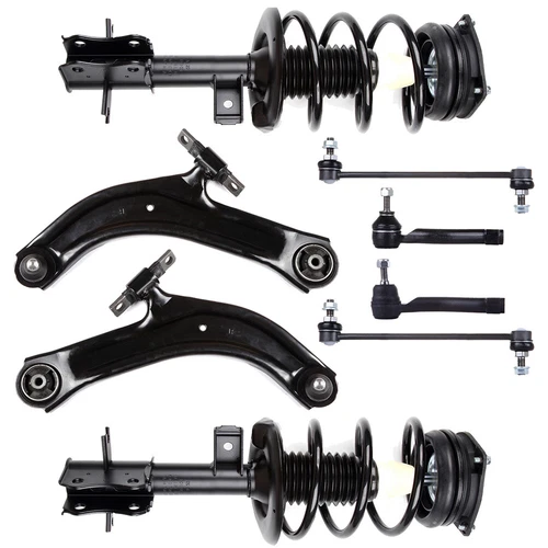 8 Pieces For 2007-2012 Nissan Sentra Front Complete Struts Control Arms Tie Rods