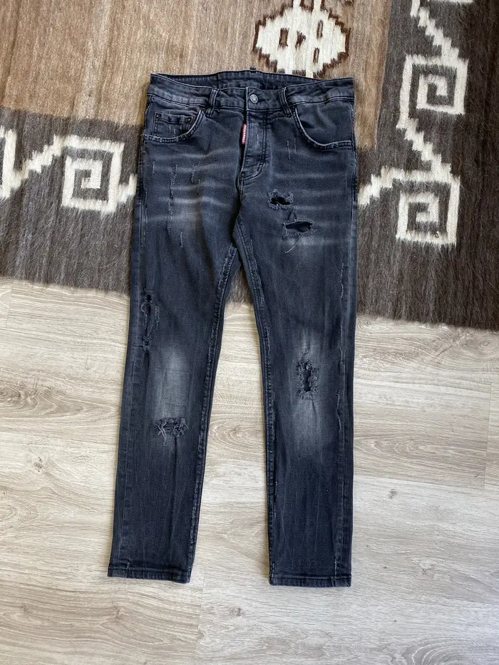Dsquared2 Skinny Dan Men’s Gray Torn Denim Jeans Size W 34