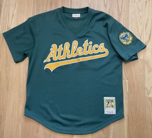 Camiseta deportiva de práctica de bateo de Rickey Henderson de atletismo de Oakland & Ness L - Imagen 1 de 5