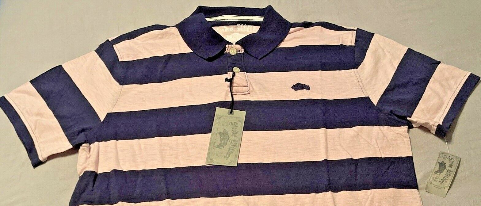 Slade Wilder Destroy Tradition Polo Shirt Men's Size XXL Blue & Pink