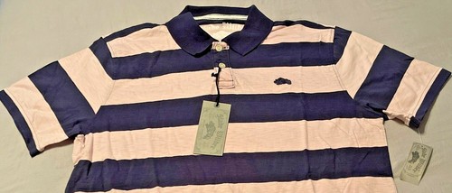 Slade Wilder Destroy Tradition Polo Shirt Men's Size XXL Blue & Pink Stripes - Picture 3 of 3