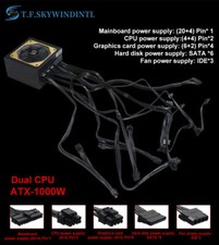 ATX 1000W Full Modular Power Supply RGB Fan 80 Bronze Dual CPU, Active PFC 6