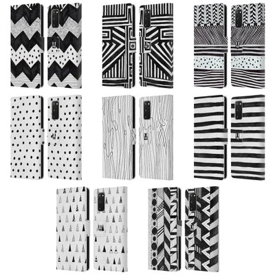 HEAD CASE DESIGNS BNW DOODLE LEATHER BOOK CASE & WALLPAPER FOR SAMSUNG PHONES 2 - Image 1 of 4