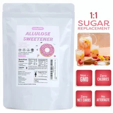 Allulose Sweetener 1-3 LBS, 100% Pure Zero Net Carb Natural Keto Sweetner