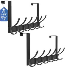 2 Pack Over The Door Hooks Sturdy Door Hanger Large Over The Door Towel Rack