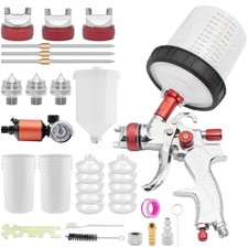 HVLP Gravity Feed Spray Gun, Automotive Air Paint Spray Gun Kit with 1.4, 1.7...