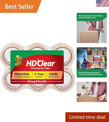 HD Clear Packing Tape Refills - 6 Rolls, 1.88 In. x 54.6 Yards for Shipping
