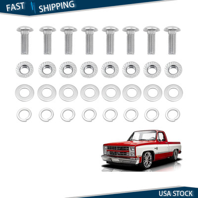 Stainless Steel Bumper Bolt Kit 1947-87 Chevy GMC Pickup Trucks, 32 Pcs