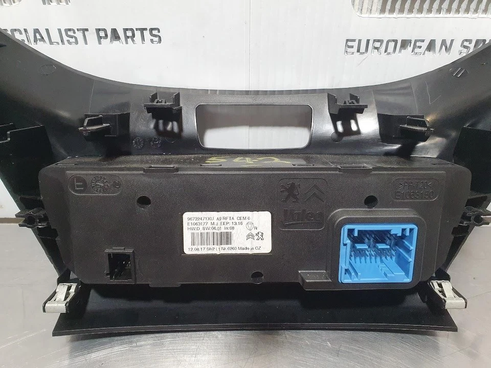 PEUGEOT 208 HEATER/AC CONTROLS DUAL ZONE CLIMATE CONTROL TYPE, A9, 10/12-12/18 - Image 4 of 4
