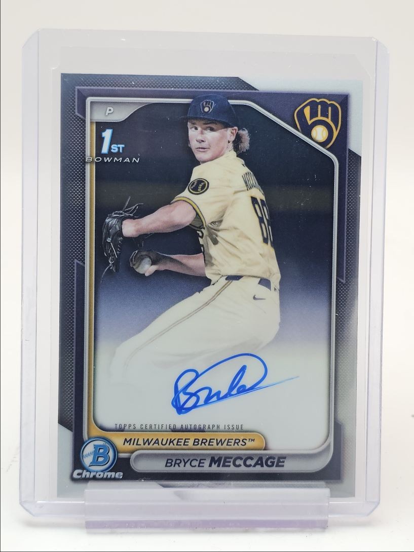 BRYCE MECCAGE 2024 BOWMAN CHROME DRAFT 1ST AUTOGRAPH BREWERS AUTO Q5361