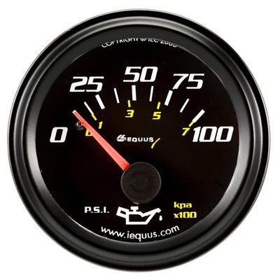 Equus Oil Pressure Gauge 6234; 6000 Series 0-100psi 2 in. Mechanical Short Sweep