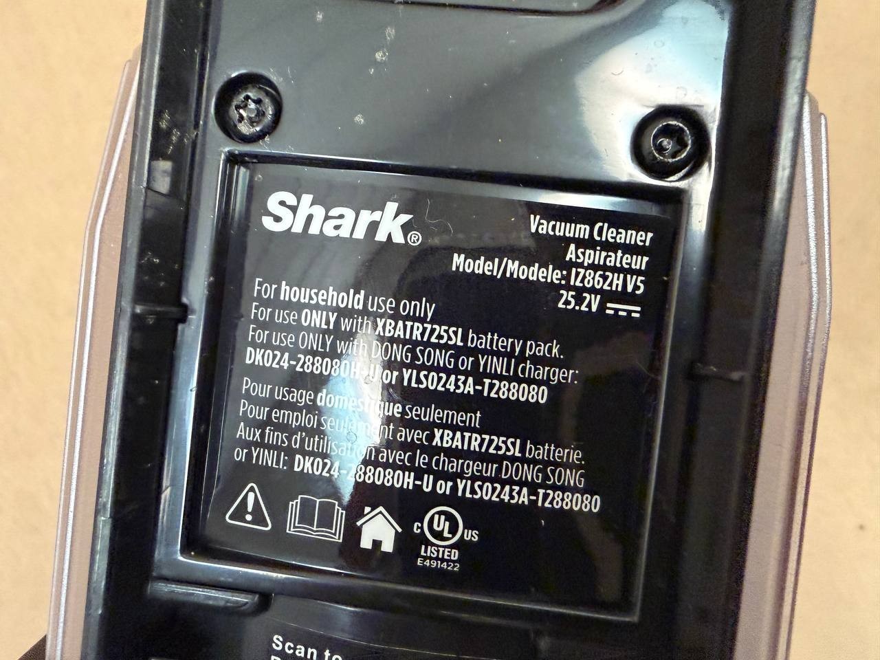 Shark Handle/Motor/Chassis Unit Stratos Clean Sense Cordless Vacuum IZ862H Part