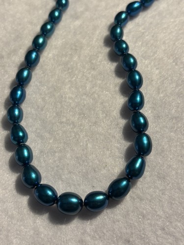 Honora Perlen Süßwasserzuchtperlen Halskette und Ohrringe Set blau - Bild 3 von 4