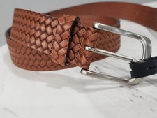 Jack & Jones Leather brown braided men's belt dress up church wedding JACKLEO