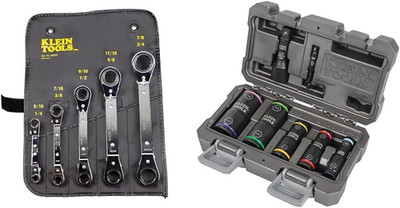 5-Piece Reversible Ratchet Wrench & 7-Piece Flip Impact Socket Set