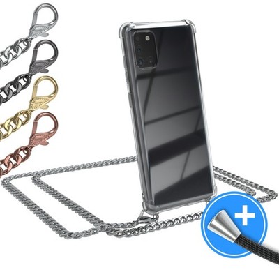 EAZY CASE für Samsung Galaxy A31 Hülle Band Handykette Metall transparent Cover