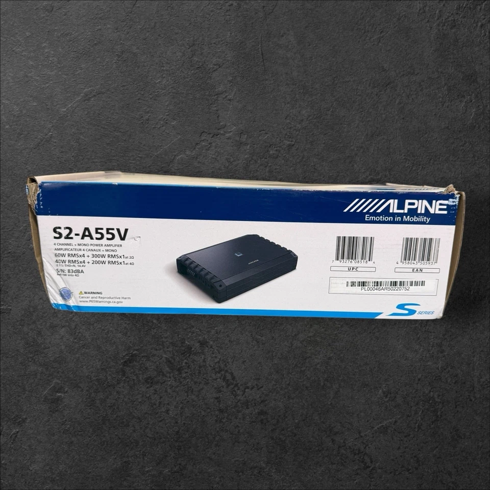Amplificador Alpine S2-A55V Serie S Clase-D 5 canales 40Wx4 + 200W x 1 +4 60Wx4 + 300Wx1 Foto 2 de 4