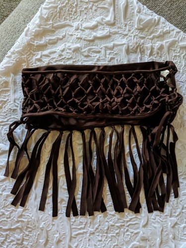 Indah Fringe Bandeau Top Size L Rich Golden Brown