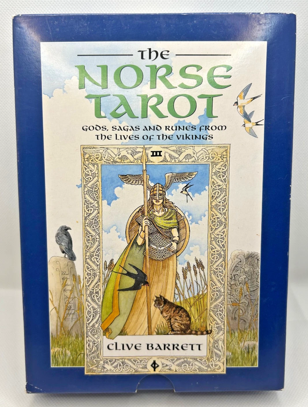 NORSE TAROT [Viking Saga] Boxed Set Book and Cards (78) by Clive Barrett, 1989