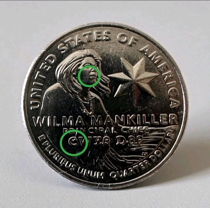 2022 P Wilma Mankiller Rare Collector's Errors Quarter Women In History Coin - Image 2 of 4