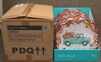 The Pioneer Woman 8ct Pumpkin Dog Truck Dinner Plates 10 Packs W/ Display Box