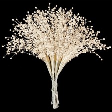 100 PCS Beaded Stick Bride Wedding Pearl Bouquet Party Decoration Ivory