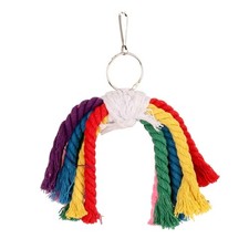 Rainbow Color Cotton Rope Bird Chewing Toy for Parrots Hanging Cage Rope Toy