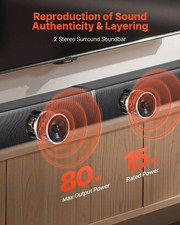 Sound Bar for Smart TV, 2.0 Channel, 32-Inch 2 in 1 Detachable Soundbar TV Speak