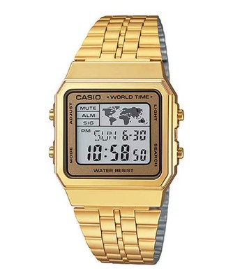 CASIO A500WGA-9 A500 WORLD TIME MEN'S GOLD DIGITAL WATCH