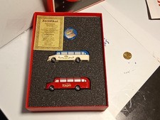 Z405Schuco Piccolo 01424 Circus Zirkus Krone Papverpackung 2x Bus O 3500 Metall