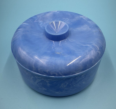 Bourjois Evening In Paris Bath Powder Empty Container Blue Dish With Lid Vintage