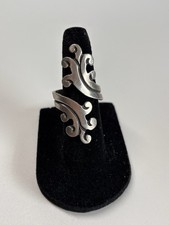 Vintage Taxco Mexico Sterling Silver Modernist Scroll Wrap Ring Sz 5 Workshop 57