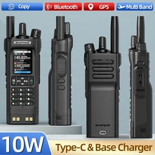 GPS Walkie Talkie 10W Long Range Multi-Band Bluetooth APP Two-Way Radio
