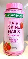 Nature's Bounty Optimal Solutions Hair Skin Nails Gummies Biotin 2500mcg 140CT