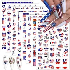 8 Sheets 4th of July Nail Stickers Independence Day 4th of July Nail Stickers-8