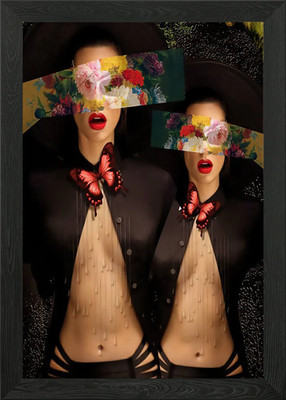 Zwillinge Digital Art Collage Gerahmtes Wandbild Poster Leinwanddruck Bild