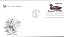 U.S. FIRST DAY COVER READER'S DIGEST SERIES 1980-1985 - DUCK DECOYS TYPE 4