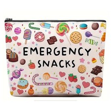 Emergency Snacks Canvas Storage Bag / Case Colours Snack Sweets Zip Fastening