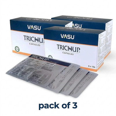 ''3× Vasu Trichup 180 Capsules   Helps Control Hairfall & Promote Hair Regrowth''
