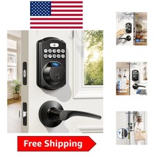 Smart Keyless Entry System - Matte Black Fingerprint Deadbolt with Auto-Lock